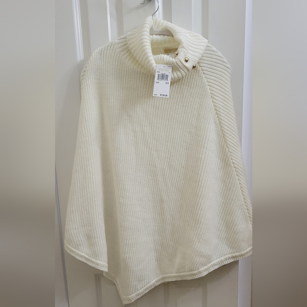 Michael Kors Cream Sweater Poncho